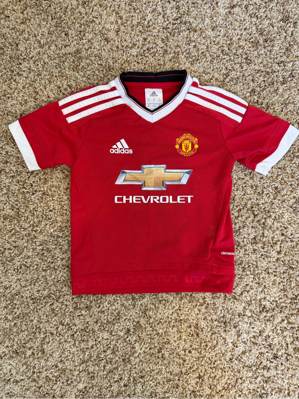 Adidas Manchester United Red Jersey Toddler 3T-4T Chevrolet